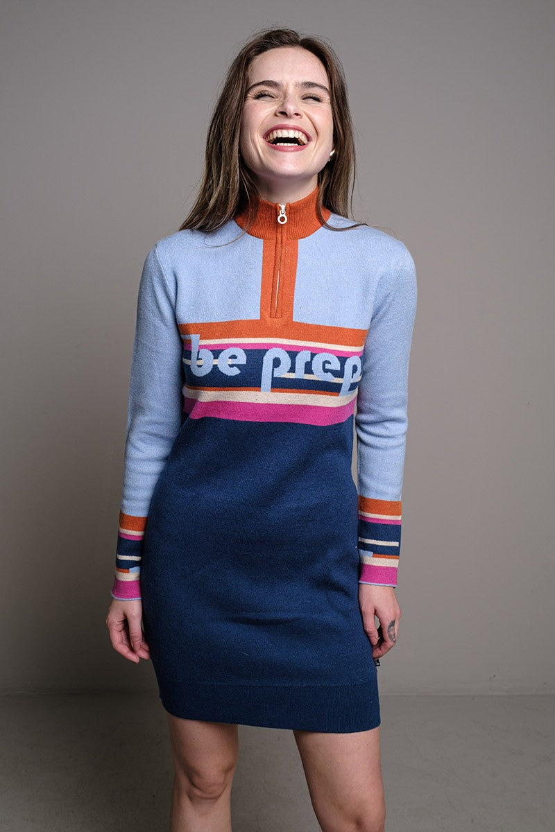 VESTIDO COLOR BLOCK MARINO