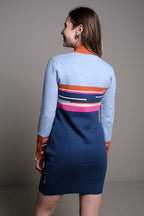 VESTIDO COLOR BLOCK MARINO