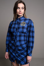 BLUE UNIVERSITY PLAID DRESS