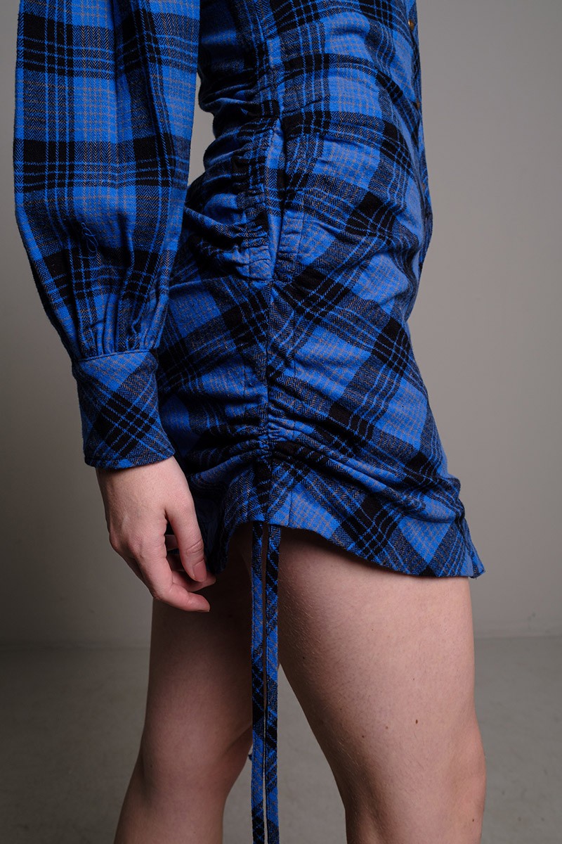 BLUE UNIVERSITY PLAID DRESS