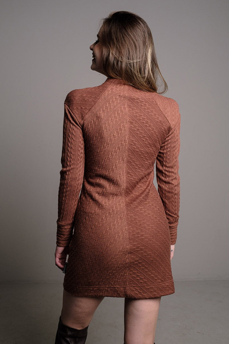 KHAKI SHIELD KNIT DRESS
