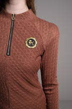 VESTIDO PUNTO ESCUDO CAQUI