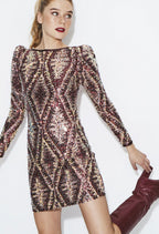 MAROON SEQUIN DRESS