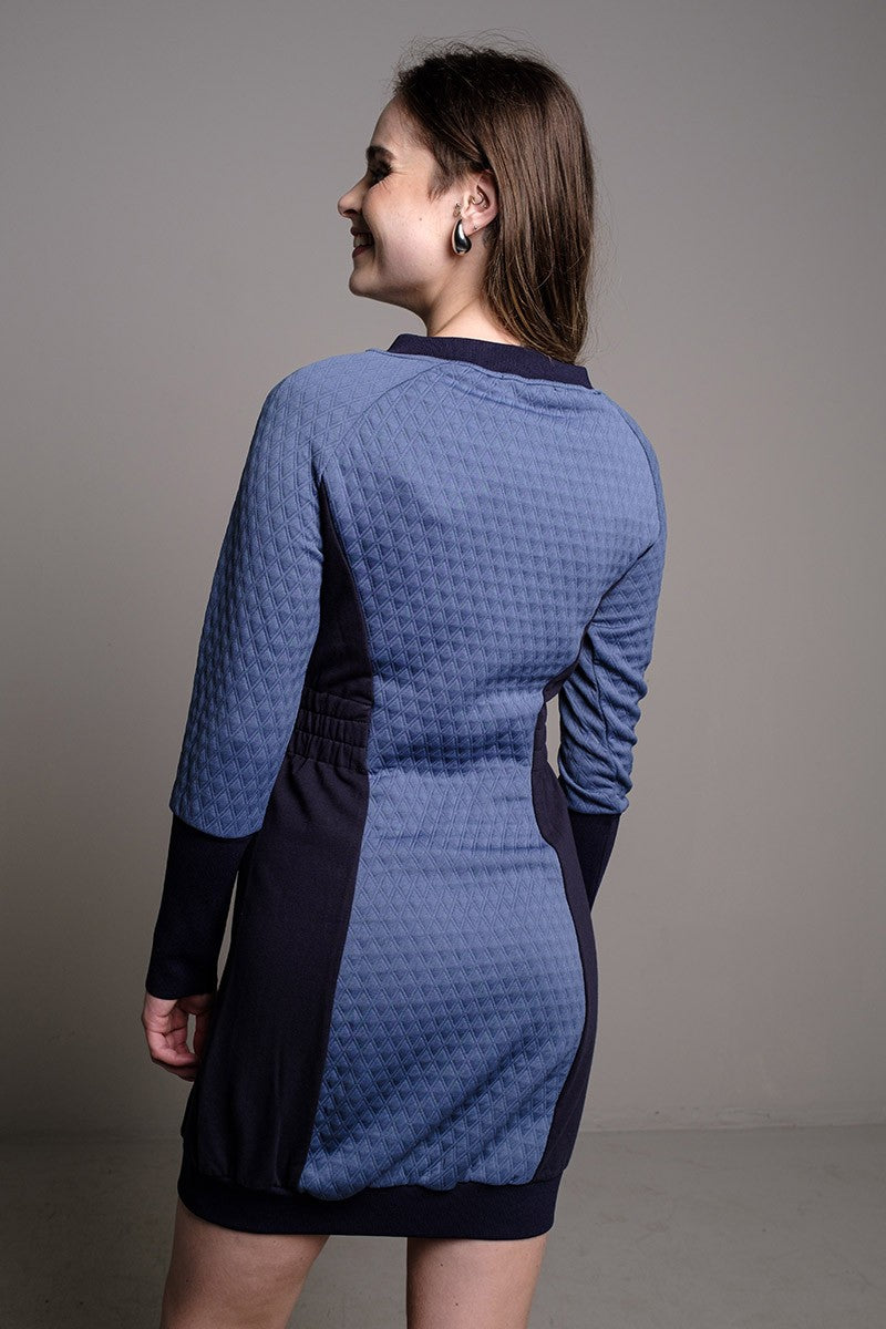 VESTIDO ACOLCHADO UNIVERSITY AZUL