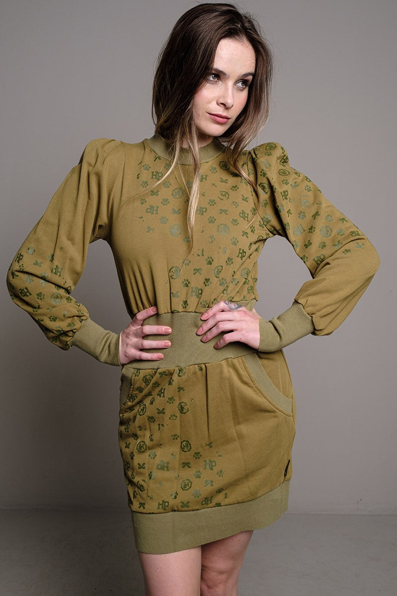 VESTIDO MONOGRAMA VERDE OLIVA
