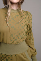 OLIVE GREEN MONOGRAM DRESS