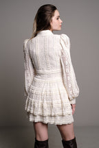 VESTIDO ENCAJE CRUDO