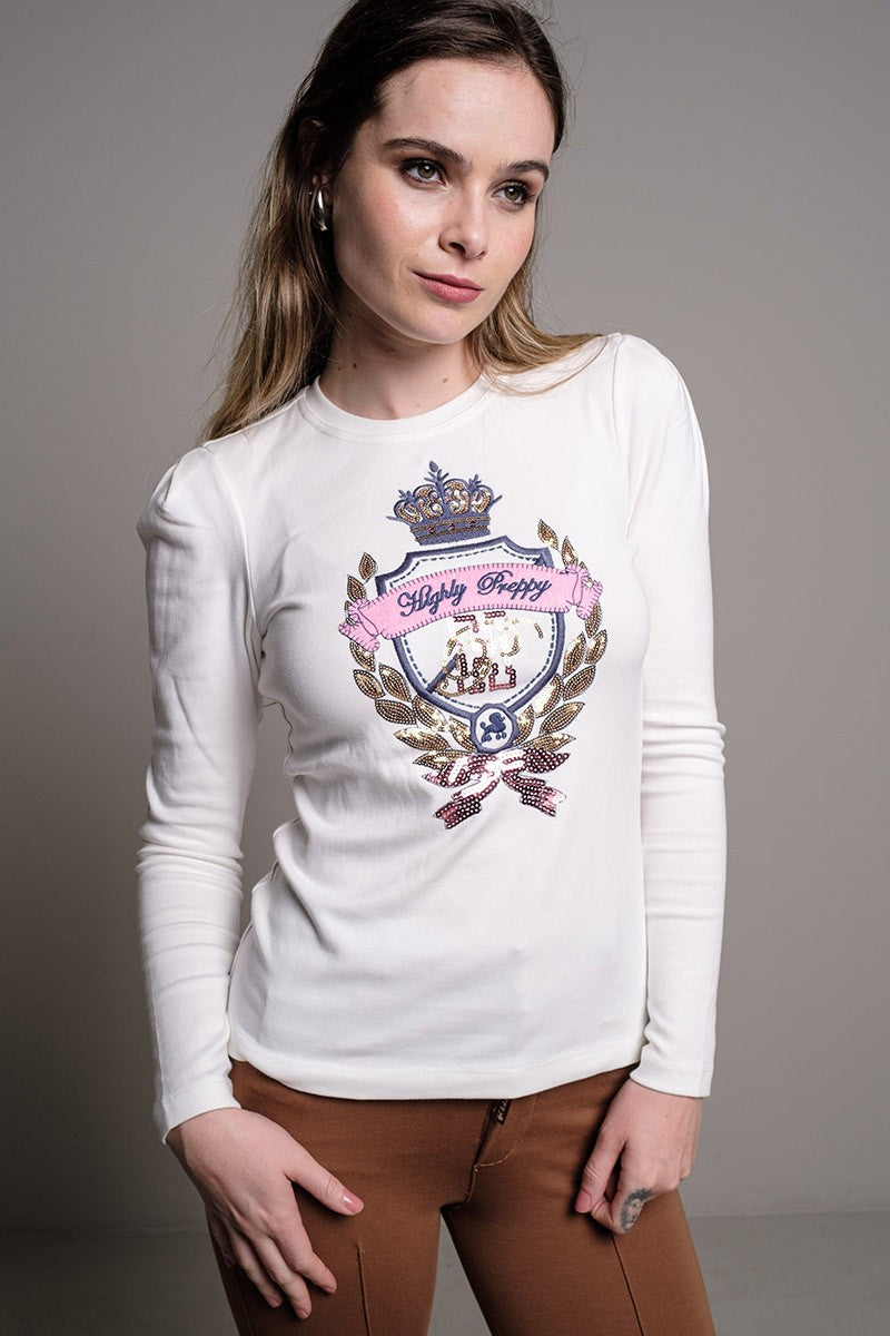 CAMISETA BÁSICA ESCUDO CRUDO
