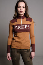 BROWN ZIP COMBINATION T-SHIRT