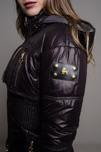 PARKA CINTURA ELÁSTICA CORTA NEGRO