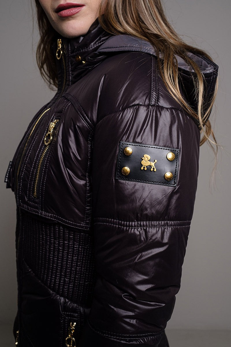 PARKA CINTURA ELÁSTICA CORTA NEGRO