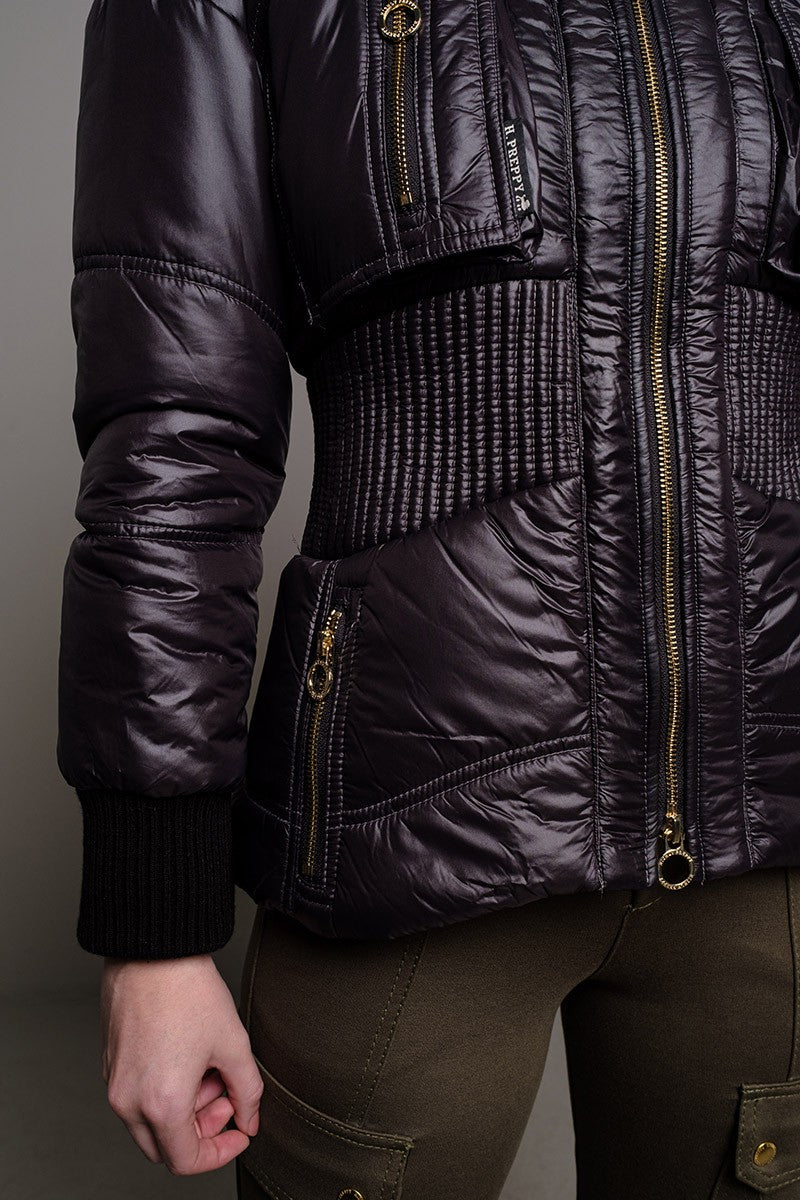 PARKA CINTURA ELÁSTICA CORTA NEGRO