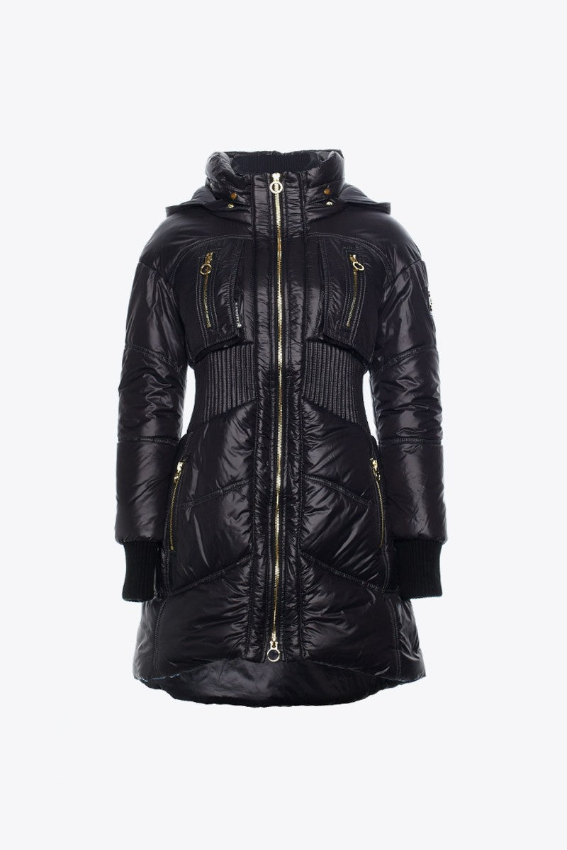PARKA LARGA CINTURA ELÁSTICA NEGRO
