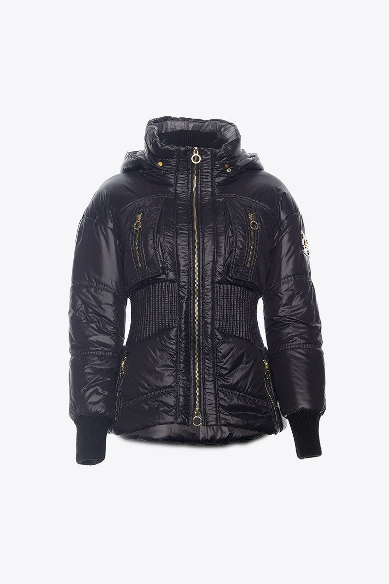 PARKA CINTURA ELÁSTICA CORTA NEGRO