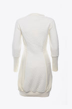 CREAM UNIVERSITY QUILTED DRESS