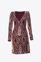 MAROON SEQUIN DRESS