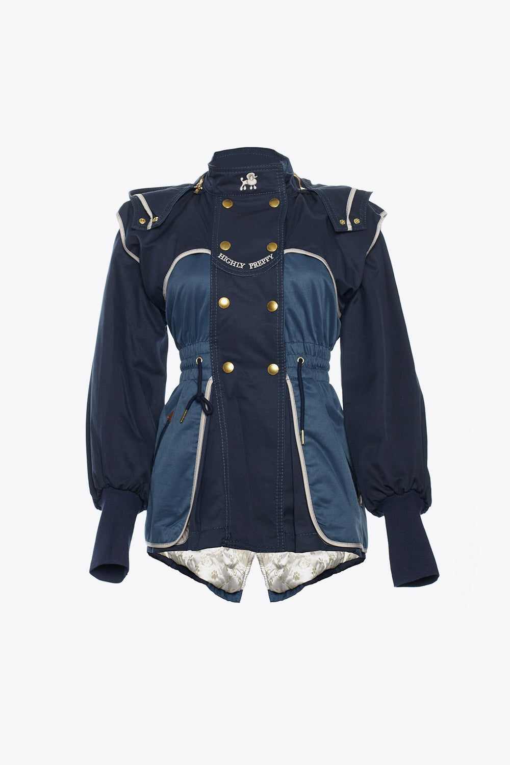 SHORT BLUE COMBINED TRENCH COAT