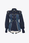 SHORT BLUE COMBINED TRENCH COAT