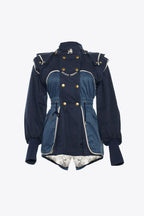 SHORT BLUE COMBINED TRENCH COAT