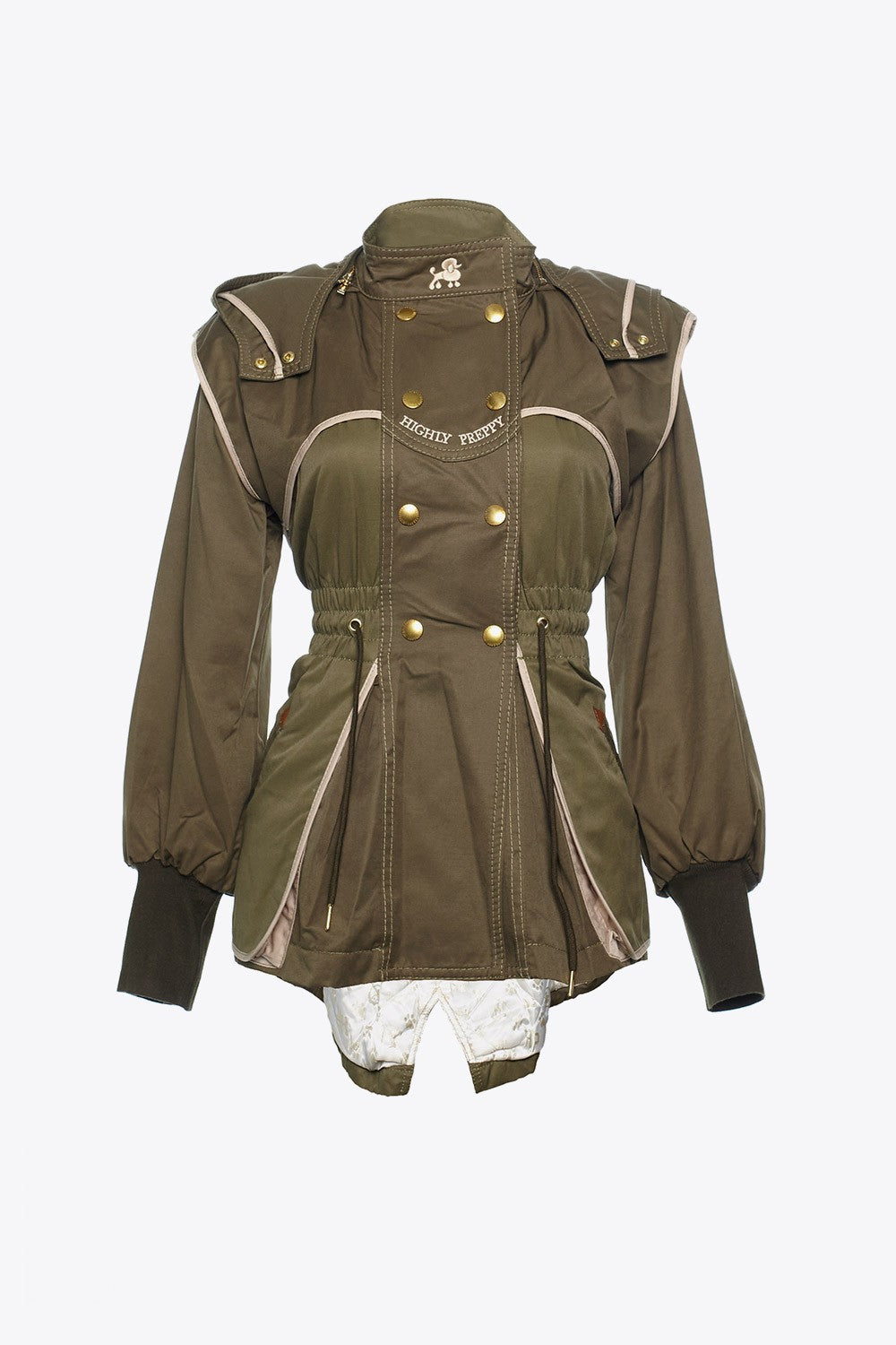TRENCH COMBINADA CORTA VERDE
