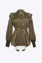 TRENCH COMBINADA CORTA VERDE