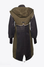 TRENCH COMBINADA LARGA VERDE OLIVA