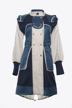 LONG NAVY COMBINED TRENCH COAT