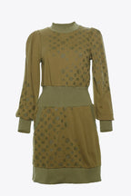 OLIVE GREEN MONOGRAM DRESS