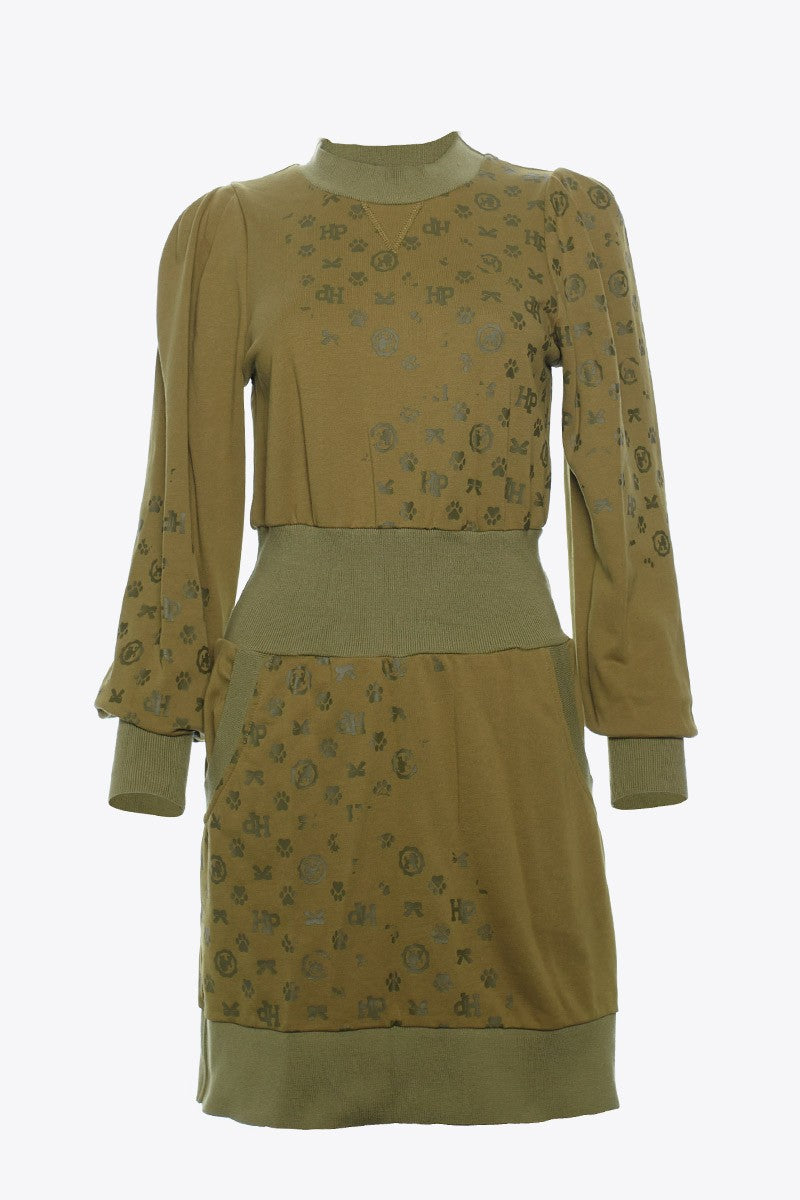 VESTIDO MONOGRAMA VERDE OLIVA