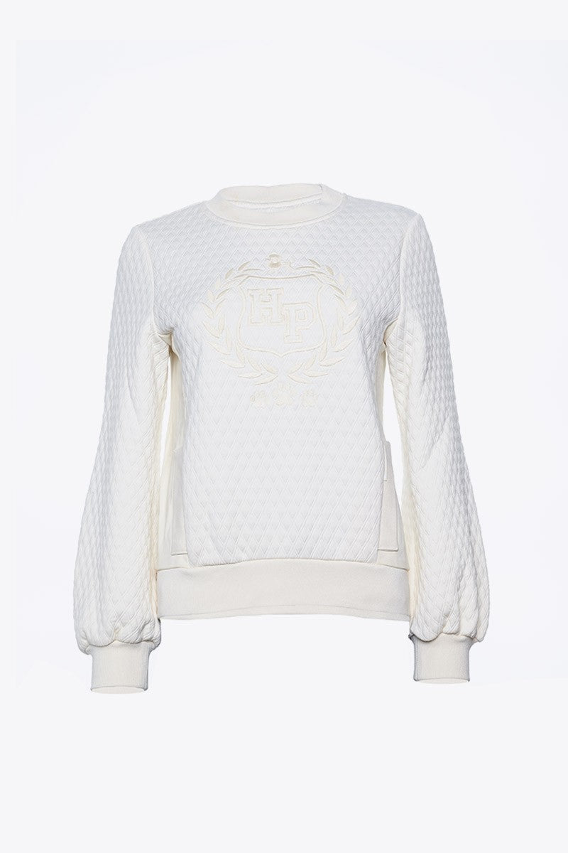 SUDADERA ACOLCHADA ESCUDO CRUDO