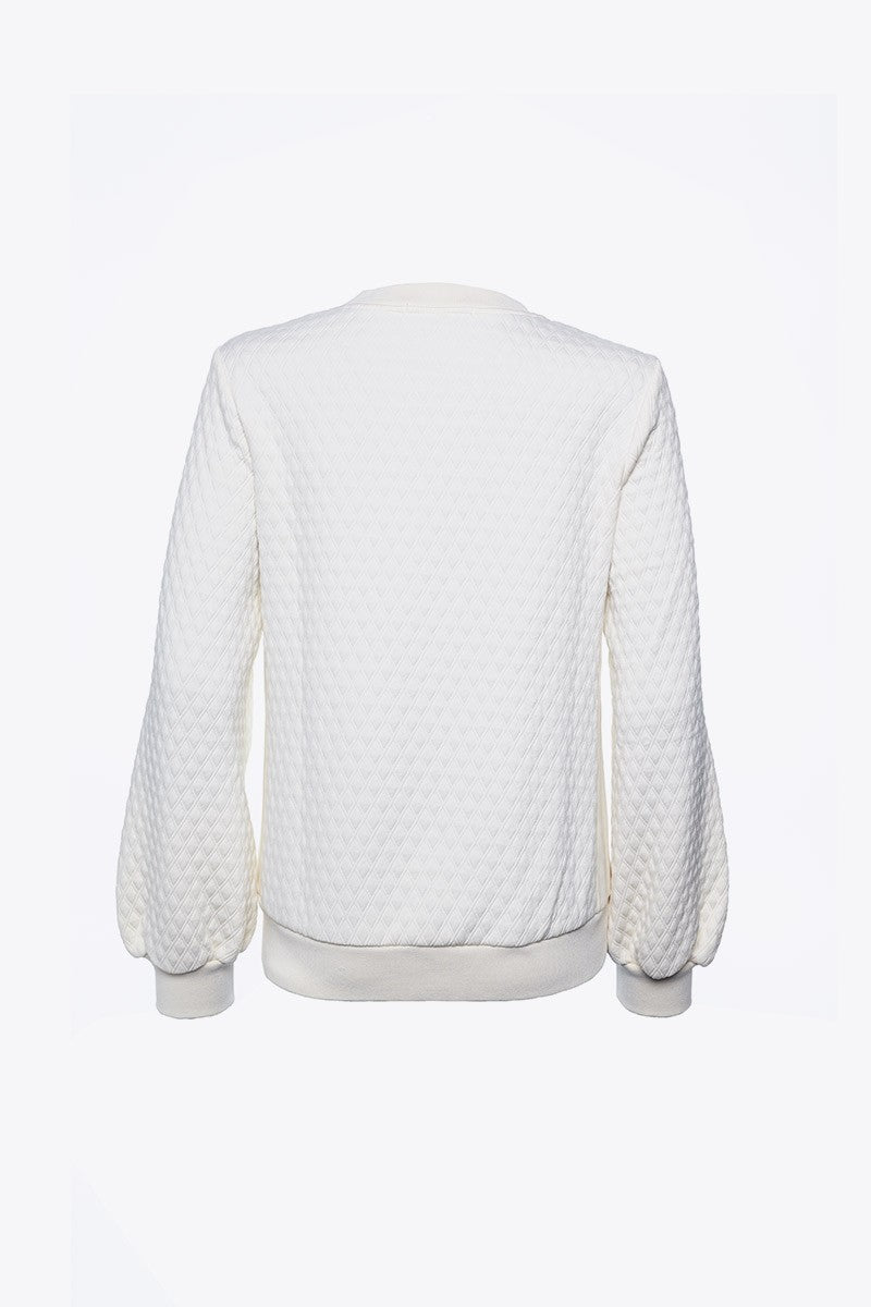 SUDADERA ACOLCHADA ESCUDO CRUDO