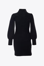 VESTIDO TRICOT CANALÉ NEGRO