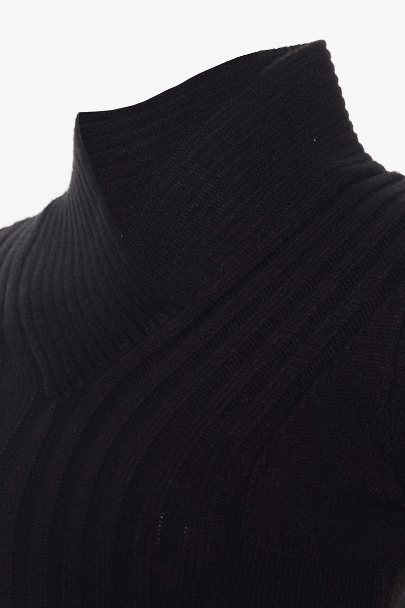 VESTIDO TRICOT CANALÉ NEGRO