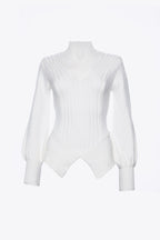 CREAM RIBBED SWEATER