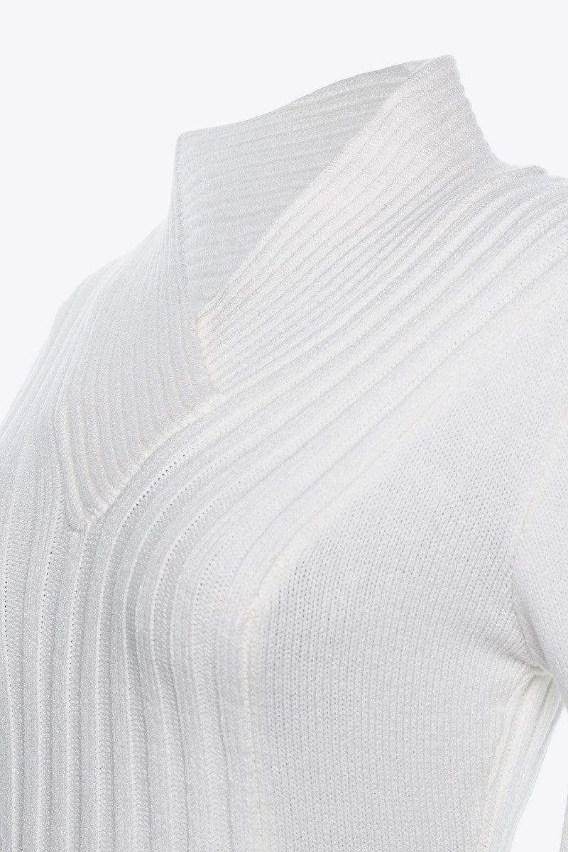 CREAM RIBBED SWEATER