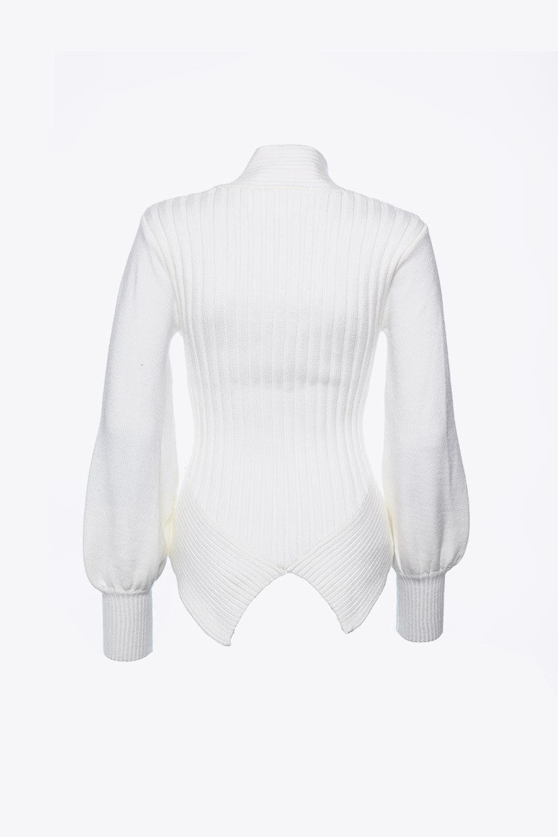 CREAM RIBBED SWEATER