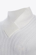 CREAM RIBBED KNIT DRESS