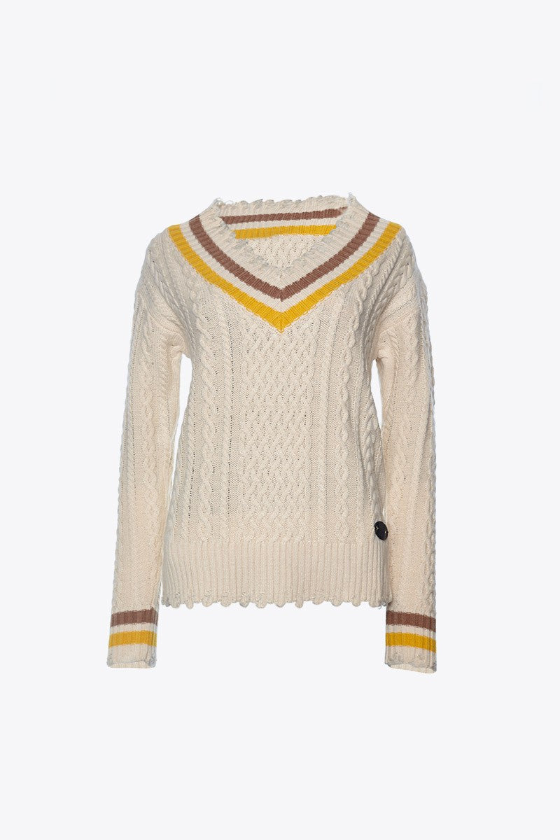 BEIGE UNIVERSITY SWEATER