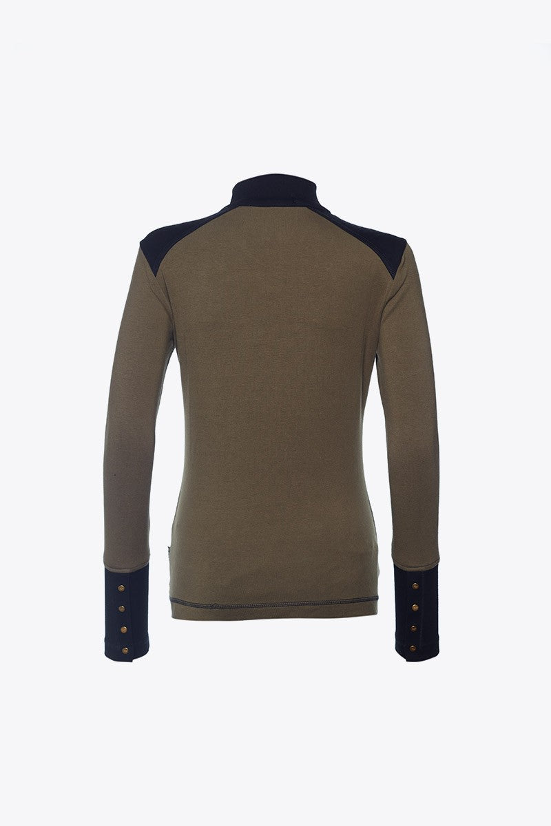 CAMISETA COMBI CREMALLERA CAQUI