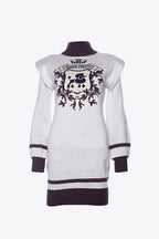 KNIT DRESS WITH SHOULDER PADS ECRU
