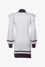 KNIT DRESS WITH SHOULDER PADS ECRU