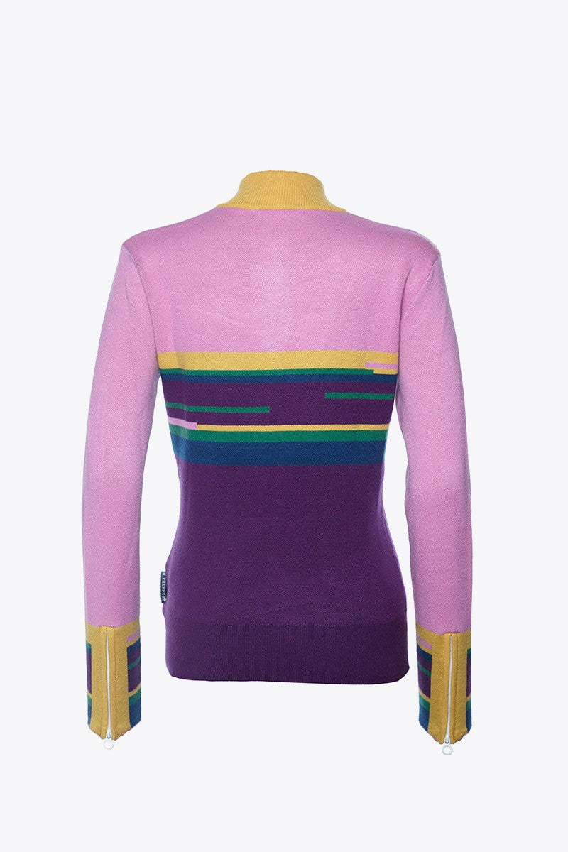 PINK COLOR BLOCK SWEATER