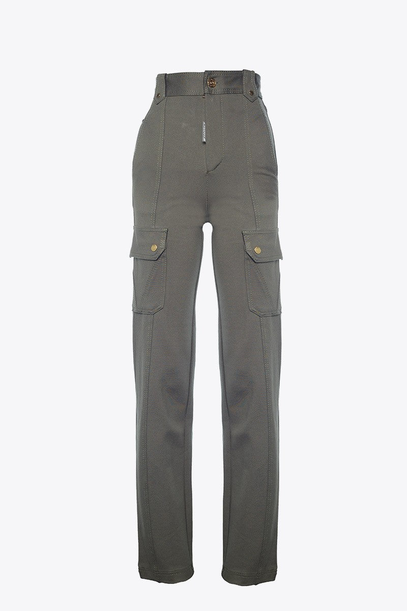 PANTALÓN BOLSILLOS LATERALES CAQUI