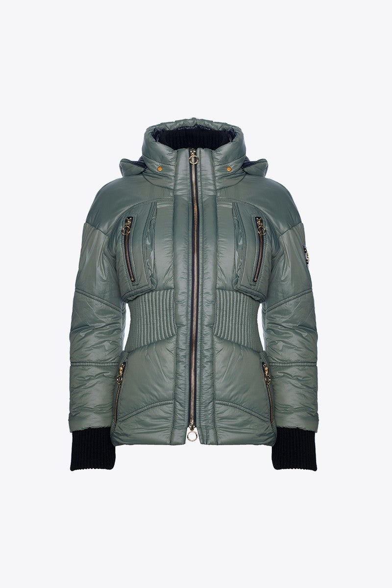 PARKA CINTURA ELÁSTICA CORTA CAQUI CLARO